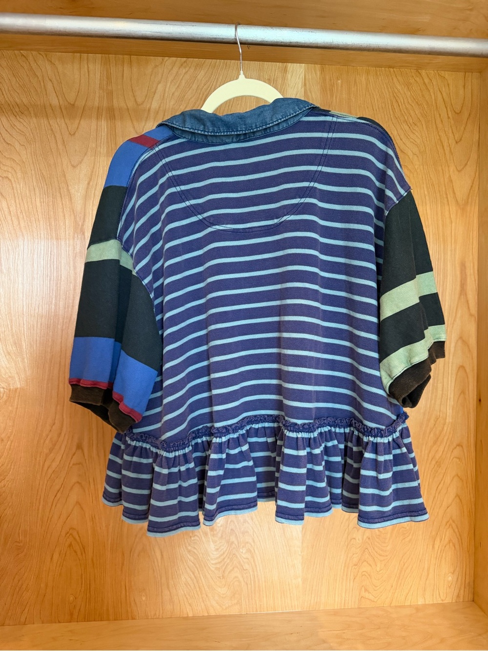 Free People Harbor Stripped Top - Black, Blue & Green - Picture 2 of 4